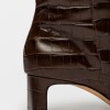 Bota Caña Alta Pixie En Cuero Croco Marron