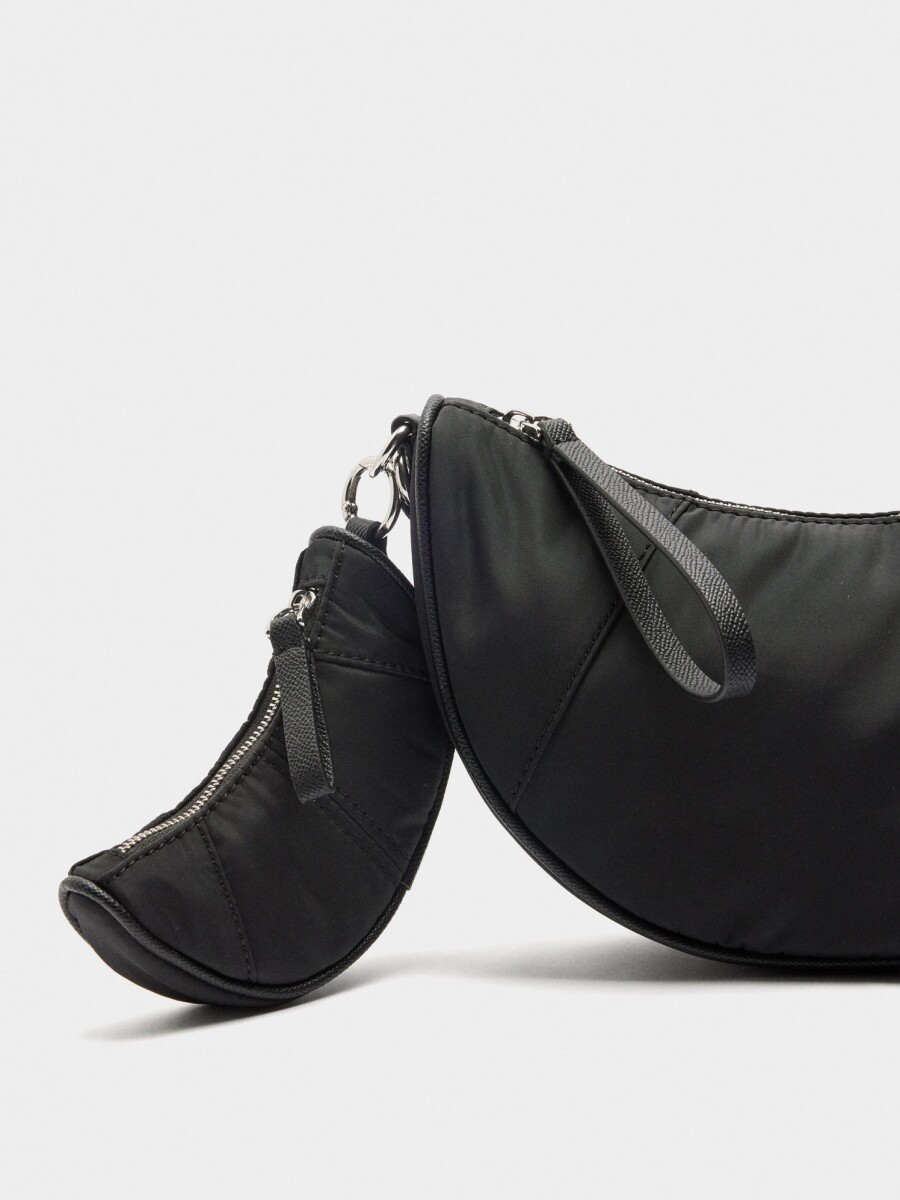Bolso Bandolera De Nylon negro