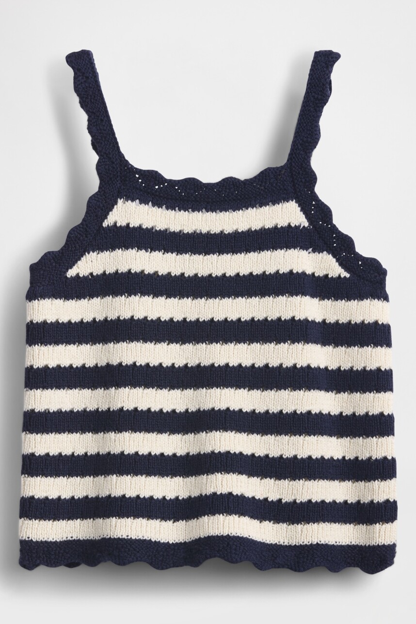 Musculosa Crochet A Rayas Toddler Niña Navy Uniform