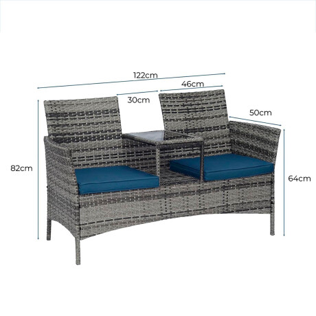 Sillón Ratán Jardín 2p C/Mesita Almohadones Patio Sillón Ratán Jardín 2p C/Mesita Almohadones Patio