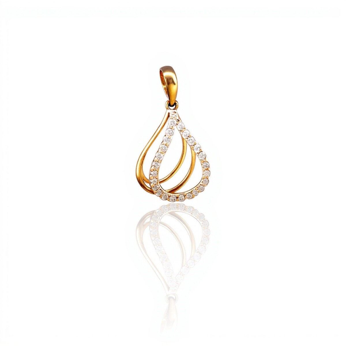 Dije Gota-Oro bajo-Piedra Zirconia-CP8539 - conpiedra 