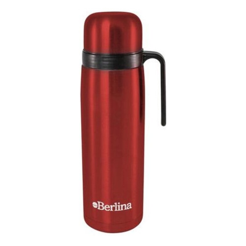 Termo Berlina 1L acero inox. con pico cebador y asa Rojo
