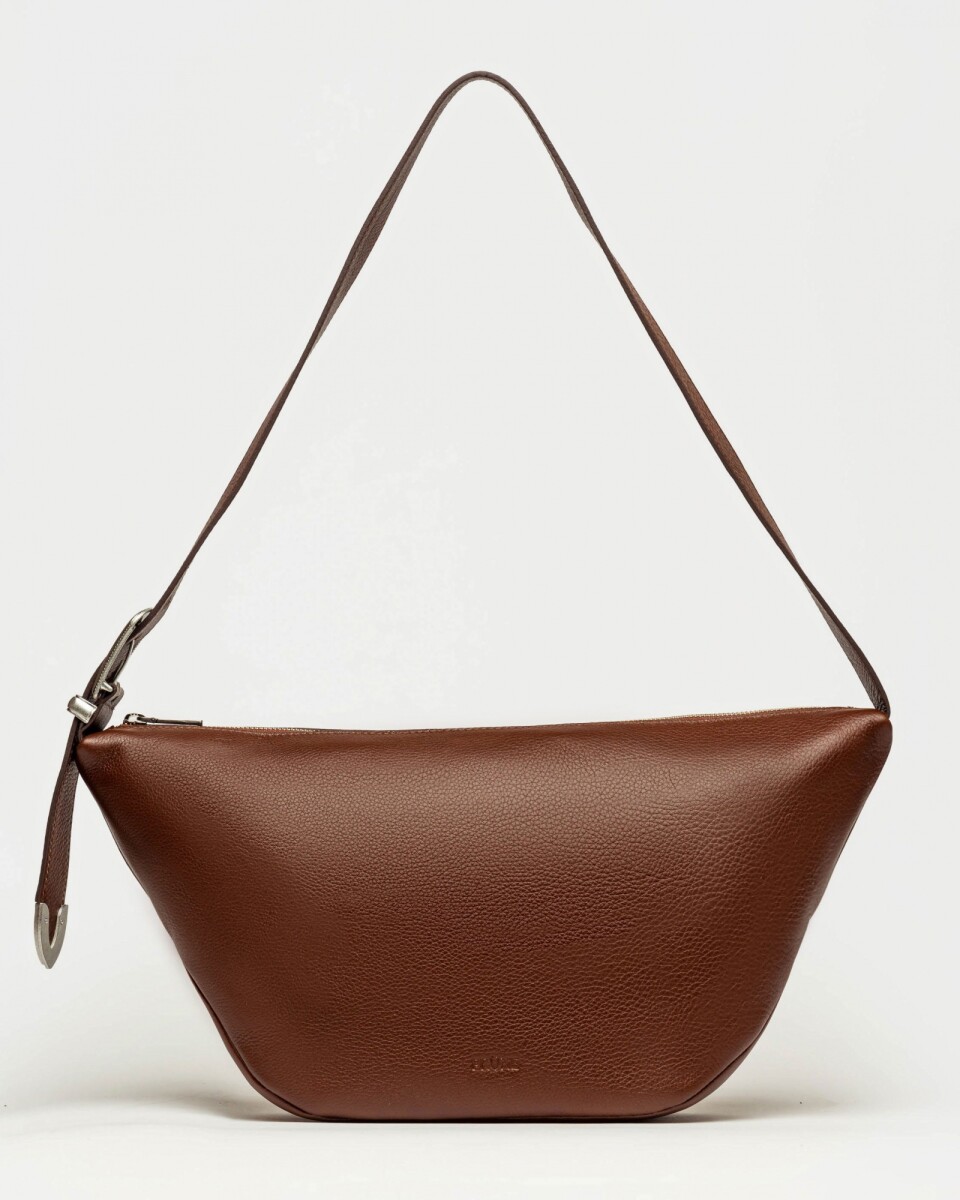 Bolso Bamboo en cuero graneado - Tabaco 