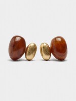 Pendientes Ovalados Efecto Piedra marron
