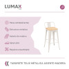 Taburete con respaldo Tolix en metal con asiento de madera Blanco