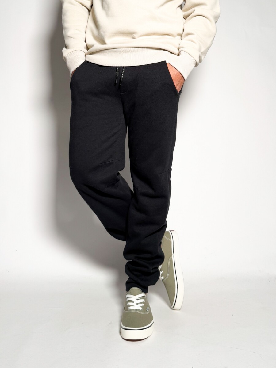 Jogger de algodon con puño Etan - Negro 