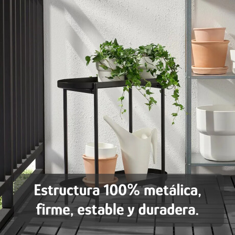 Mesa Auxiliar Consola Metal 2 Niveles Ovalada 54x25x56 cm Negro