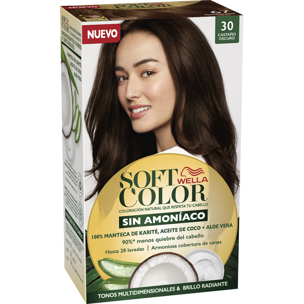 Tinta Wella Soft Color Sin Amoníaco Castaño Oscuro 30 