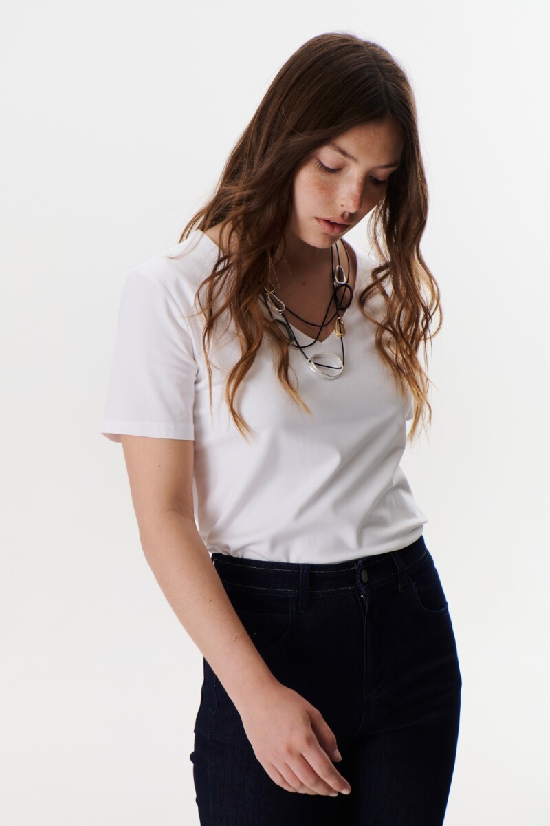 REMERA V DOBLE NATURAL
