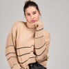 Buzo tejido rompe viento slowly Beige/black