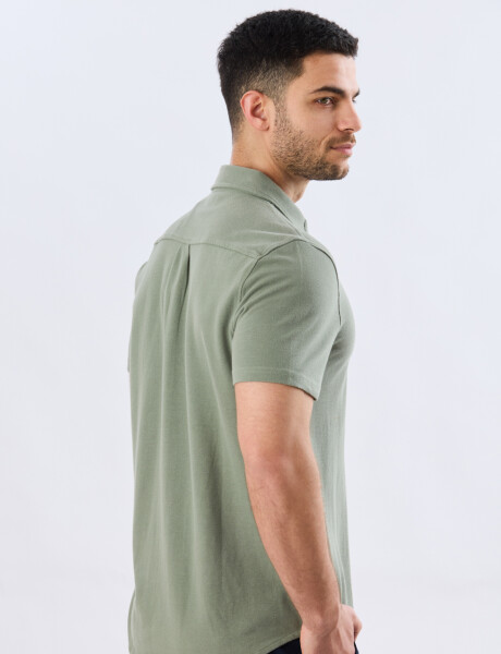 CAMISA PIQUÉ LISA Verde Claro