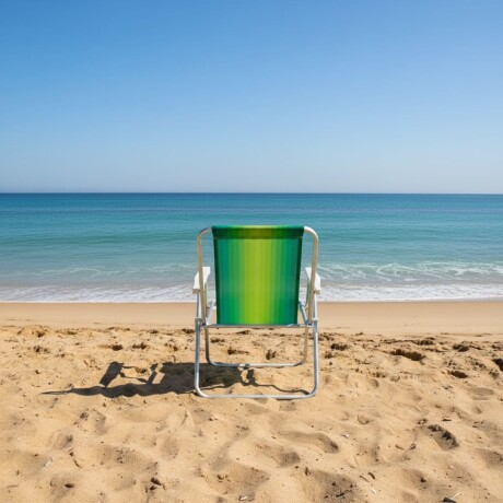 Silla Alta Aluminio Clásica A Rayas VERDE