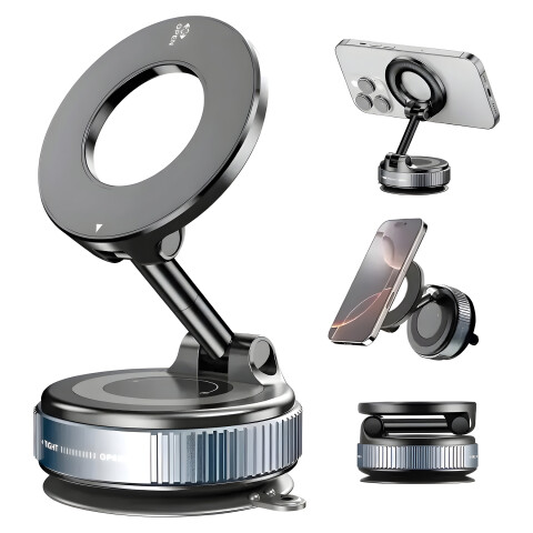 Soporte Magnético 360° Celular Auto Escritorio Firme Premium Color Negro