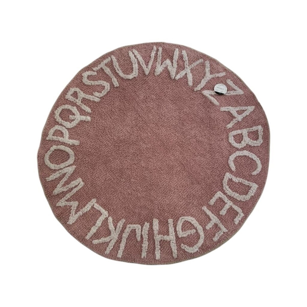ALFOMBRA REDONDA POP 100CM ROSA LETRAS 