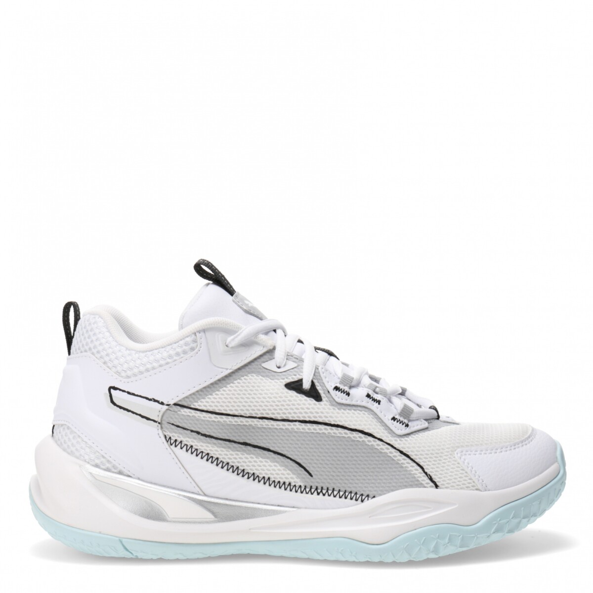 Championes de Hombre Puma Basket Playmaker - Blanco - Negro - Plateado 