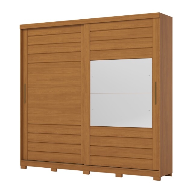 ROPERO CAYMAN 2 PUERTAS 6 CAJONES INTERNOS 1 ESPEJO GUARDARROPA CLOSET ARMARIO 100% MDF COLOR MADERA