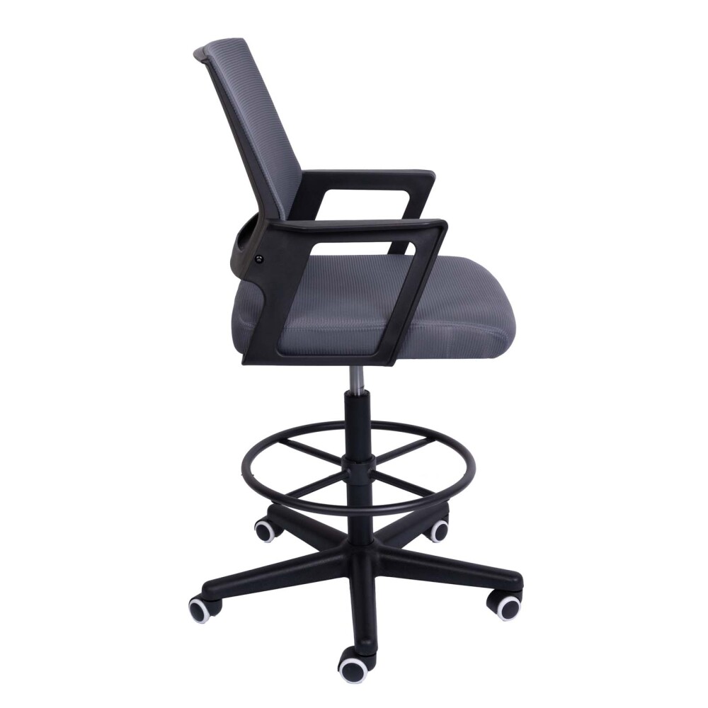 SILLA ALTA ESCRITORIO MALLA GRIS D-512