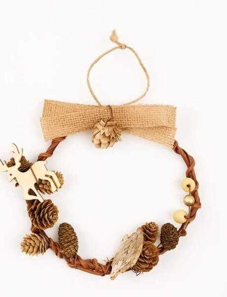 CORONA NAVIDEÑA ARO RUSTICO 19 CM. CORONA NAVIDEÑA ARO RUSTICO 19 CM.