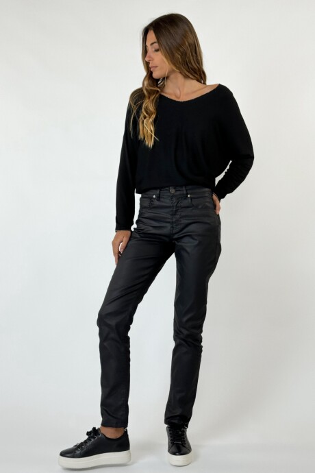 PANTALON ENGOMADO LUNA Negro