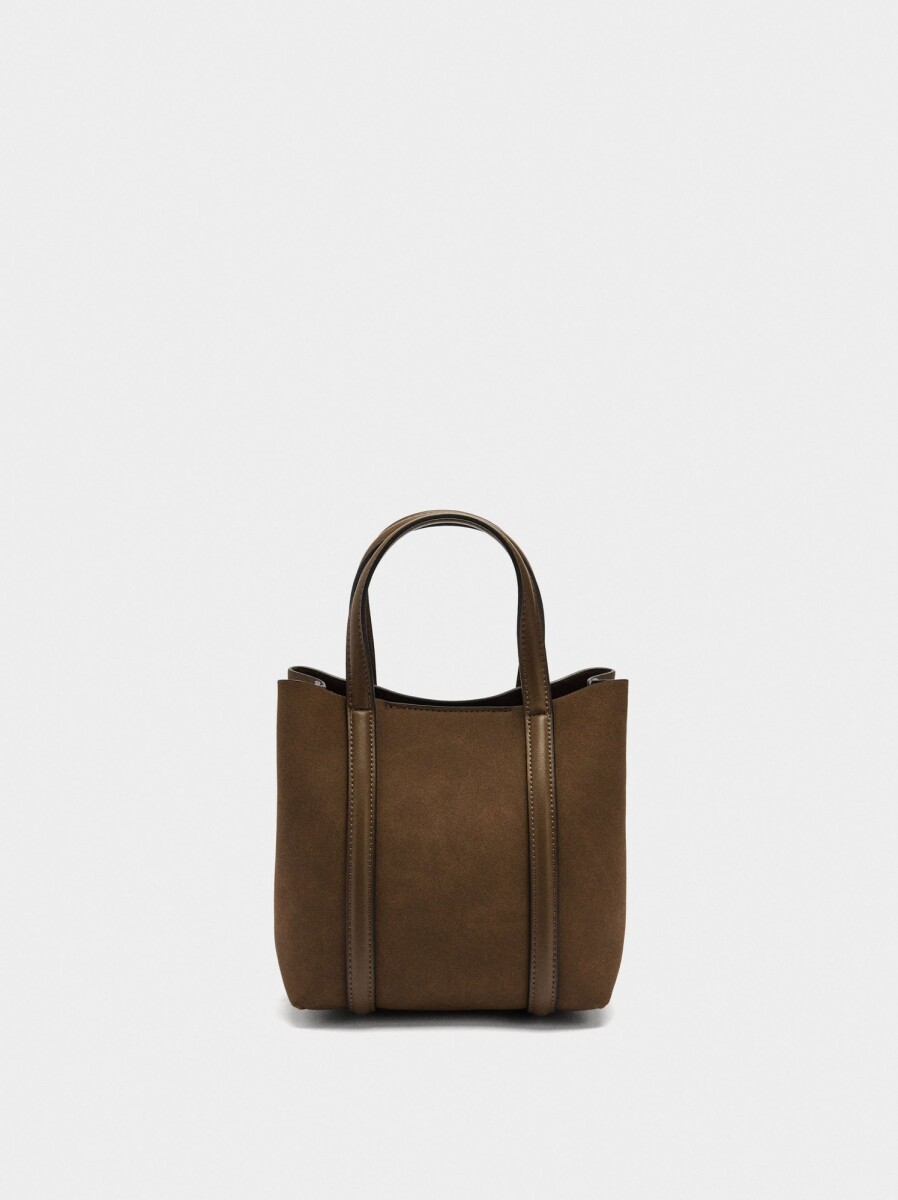 Bolso Tote Con Bandolera S - camel 