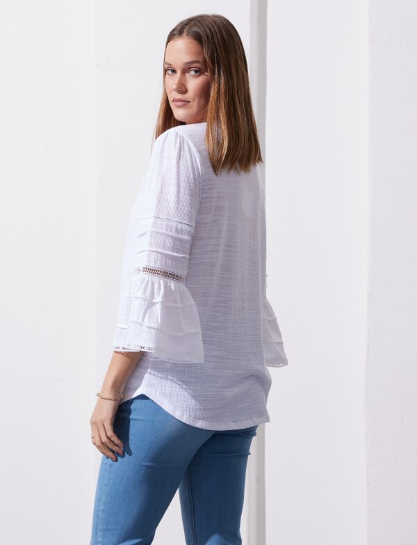 Blusa Frunces Hombro BLANCO