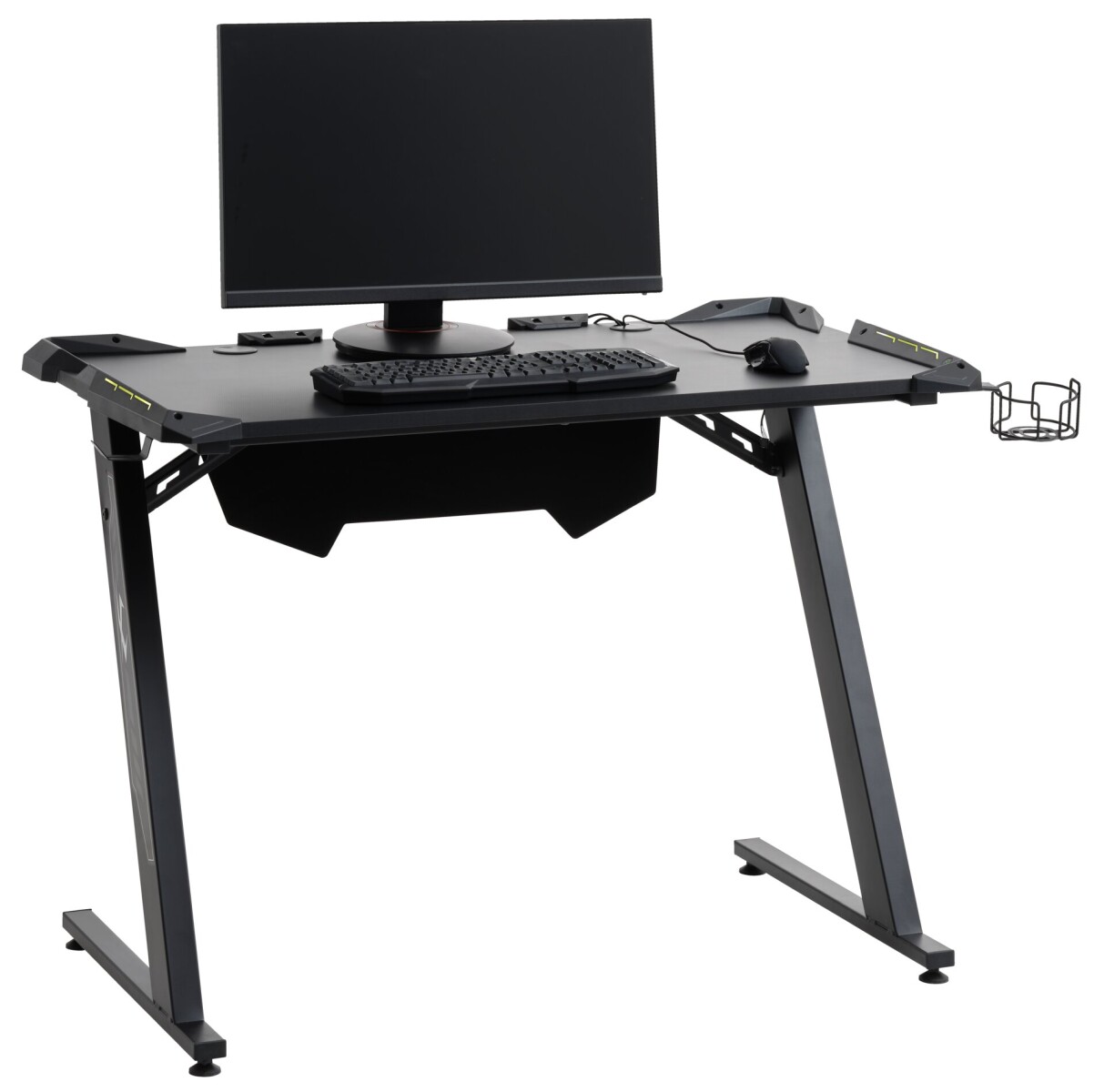 Escritorio gaming LINDHOLM con LED negro 