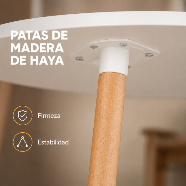 Mesa Comedor ComboHome Milan Redonda Laqueada 80Cm Premium Blanco 1