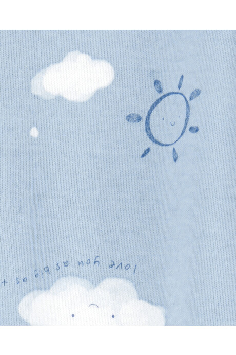 Pijama una pieza de algodón, con pie, diseño cielo Sin color