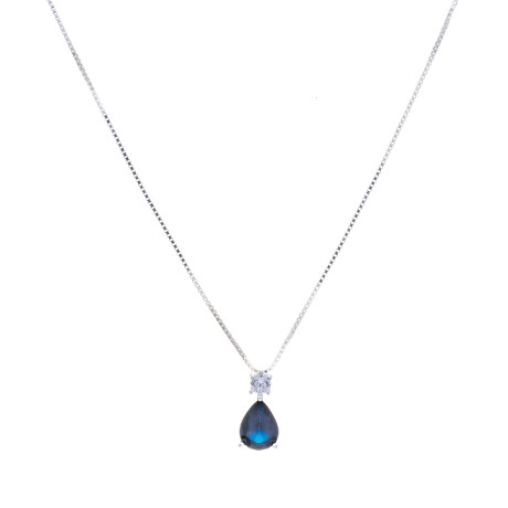 Conjunto de cadena y colgante de plata 925 con circonias. Conjunto de cadena y colgante de plata 925 con circonias.