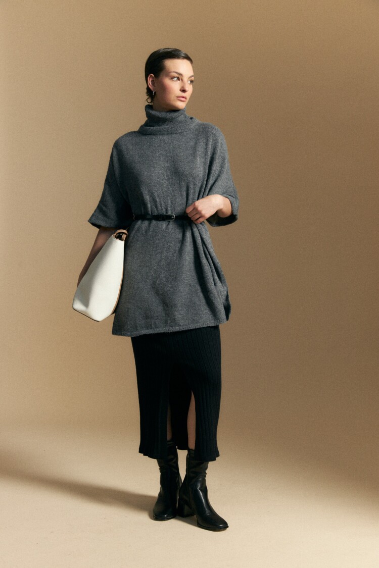 PONCHO ISIDRO Gris Melange