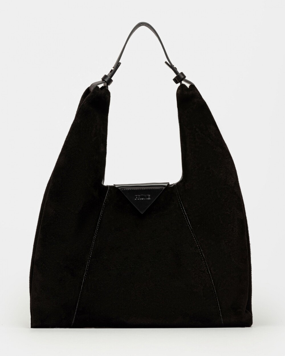Cartera al hombro The Shopping en cuero gamuza Negro