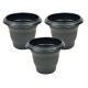Set x3 Maceta redonda 8 lts NEGRO