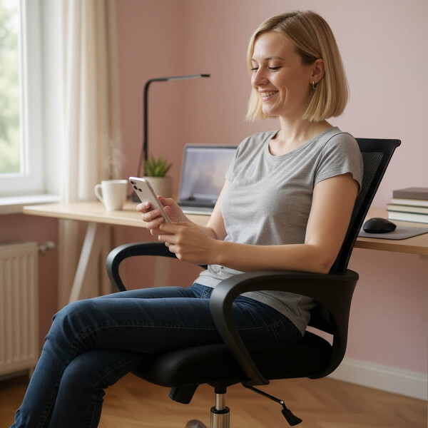 Silla De Escritorio Oficina Ejecutiva Ergonomica Soporte Lumbar Tela Mesh Imback Color Negro Silla De Escritorio Oficina Ejecutiva Ergonomica Soporte Lumbar Tela Mesh Imback Color Negro