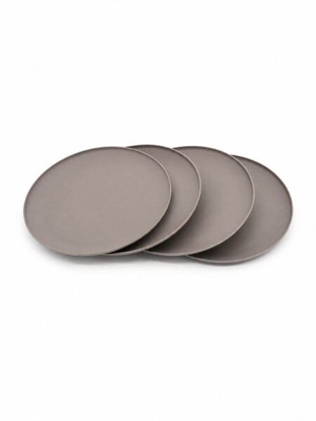 PLATO PLASTICO GRIS OPACO PACK X4 GRIS
