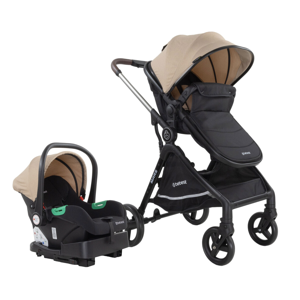 Travel System Mars LX Baby Silla + Base Isofix I-size Bebesit Beige 