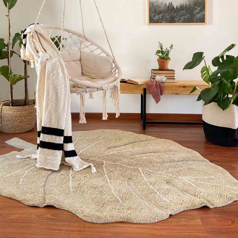 Alfombra lavable -Leaf Oliva