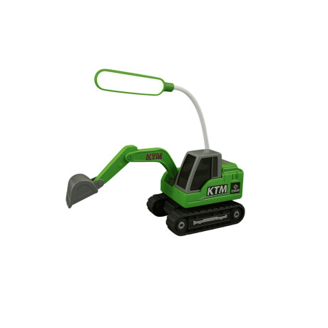 Mini Excavadora LED Recargable con Luz – USB Verde