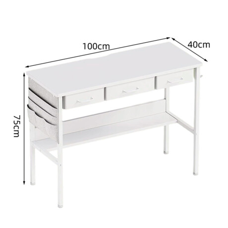 Escritorio Organizador Con Estante Y Cajones 100Cm Ub BLANCO