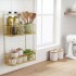 Organizador de Baño Metálico P/ Colgar con 2 Niveles Estante Color Dorado