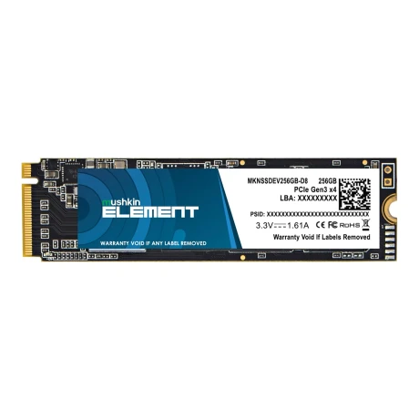 Mushkin - Disco Sólido Element - 256GB. M.2 (2280). PCIE3.0X4. 2000 Mb/s Lectura / 1400 Mb/s Escritu 001