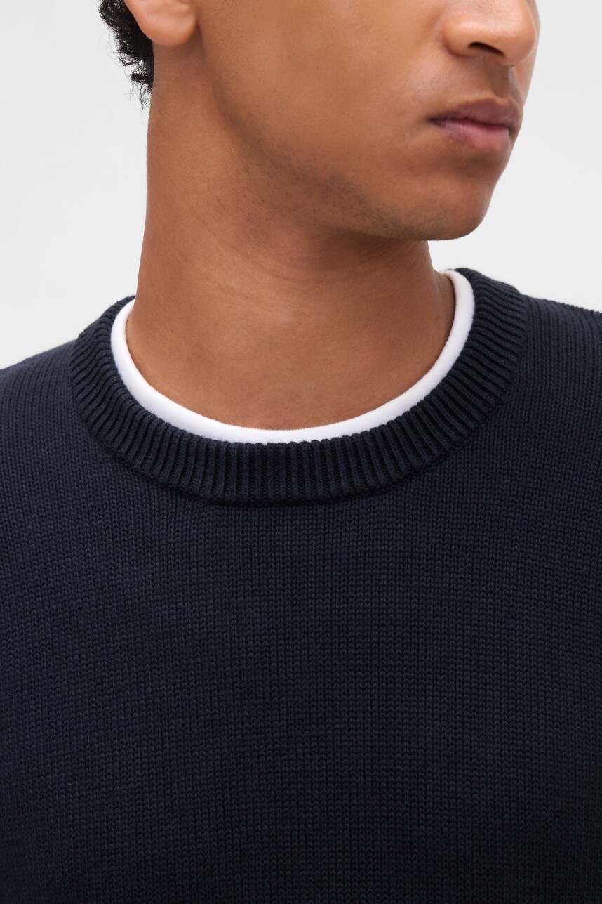 Buzo Algodón Básico Cuello Redondo Hombre New Classic Navy 2