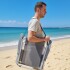 Silla Baja Playa, Pesca Buzios C/correa En Aluminio Apta 120kg AZUL
