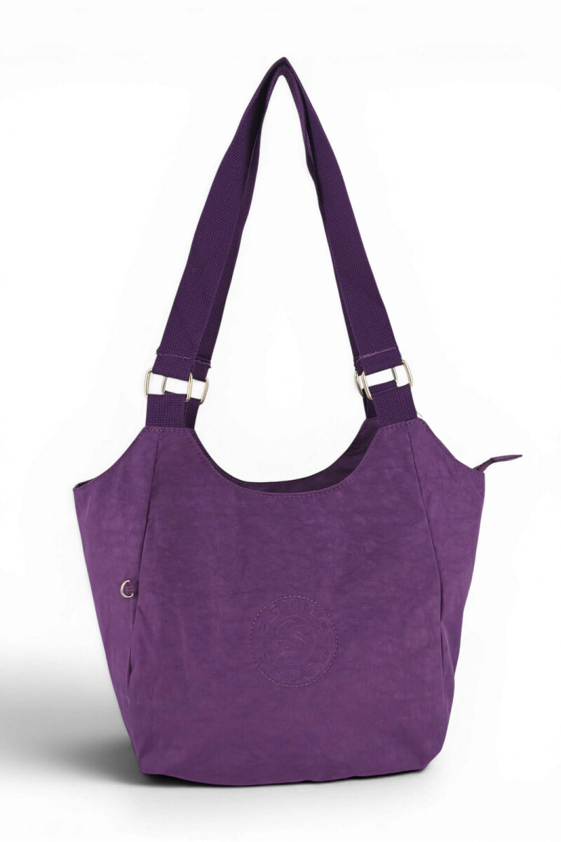 Bolso de Hombro en Tafeta Amasada Violeta
