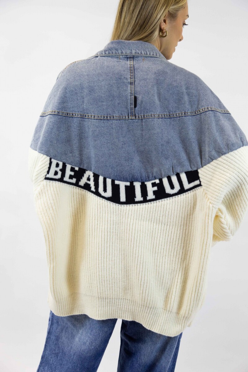Campera jean combinada Campera jean combinada