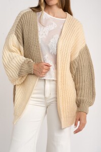 Cardigan Combinado Algodón Nácar