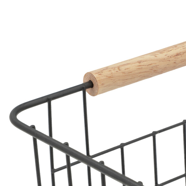 Canasto Organizador de Cocina IMBACK | Metálico, Versátil y con Manijas de Madera Canasto Organizador de Cocina IMBACK | Metálico, Versátil y con Manijas de Madera