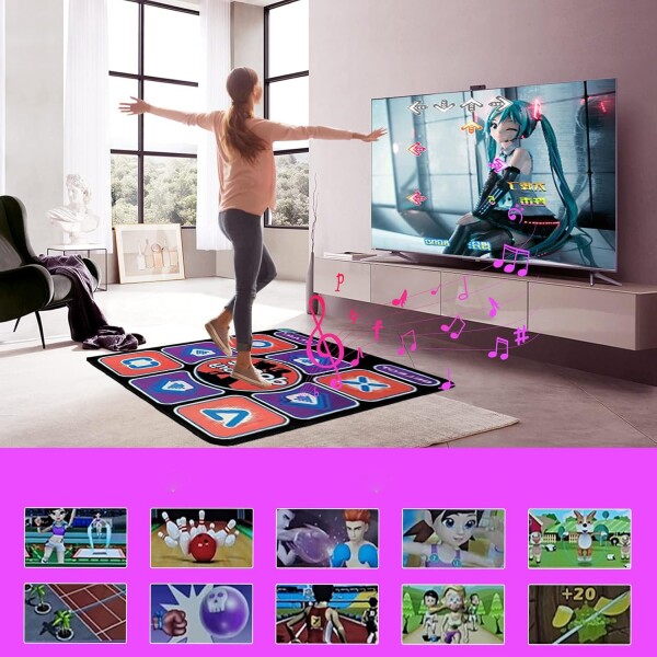 Alfombra Musica Juego Baile Dance Usb Pc Wii Xbox Tv Control Variante Color Negro