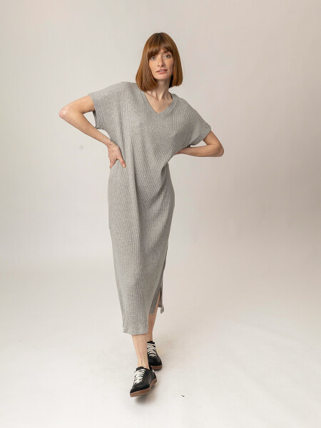 VESTIDO BELFO GRIS CLARO