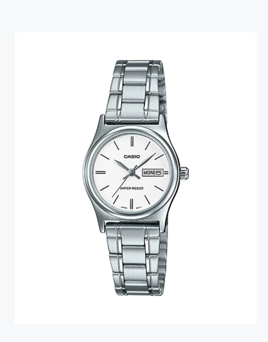 Reloj Casio dama/esfera blanca 