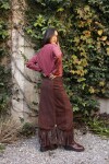 Theater Leather Skirt Chocolate